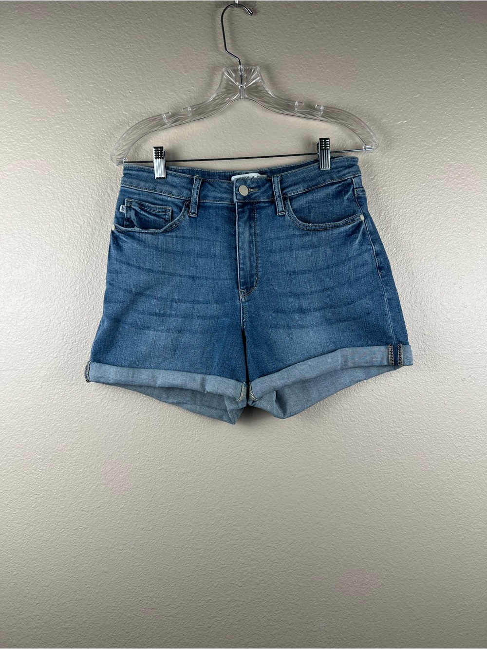 Judy Blue High Rise Cuffed Denim Shorts Large
